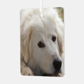White Livestock Guardian Dog Metalen Ornament (Voorkant links)