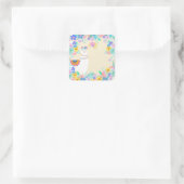 White Llama and Rainbow Fiesta Cinco de Mayo Vierkante Sticker (Tas)