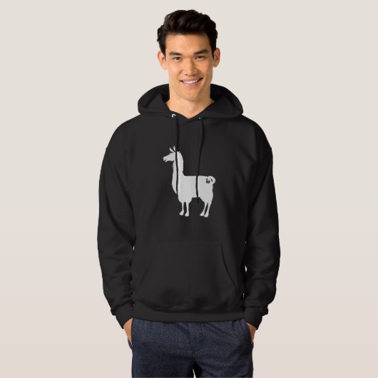 White Llama Hoodie (Voorkant volledig)