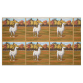White Llama in Autumn Boerderij Pasture Stof (Fat Quarter)