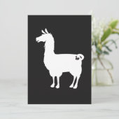 White Llama Invitation Kaart (Staand voorkant)