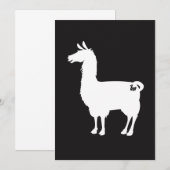 White Llama Invitation Kaart (Voorkant / Achterkant)