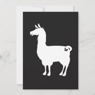 White Llama Invitation Kaart