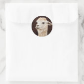 White Llama Ronde Sticker (Tas)