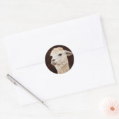 White Llama Ronde Sticker (Envelop)