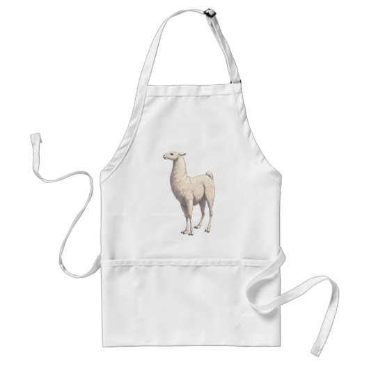 White Llama Standaard Schort (Voorkant)