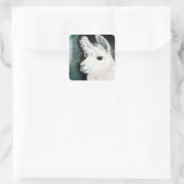 White Llama Vierkante Sticker (Tas)