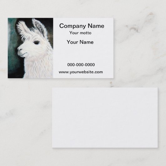 White Llama Visitekaartje (Voorkant / Achterkant)