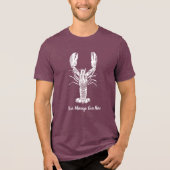 White Lobster Graphic Custom Message Tri-Blend Shirt (Voorkant)