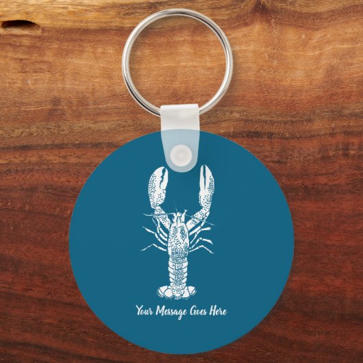 White Lobster Graphic Message _1 Sleutelhanger (Voorkant)