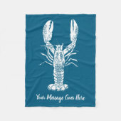 White Lobster Graphic Message  Fleece Deken (Voorkant)