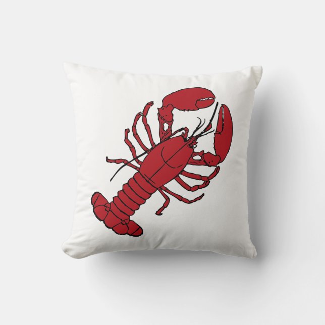 White Lobster Throw kussen (Voorkant)