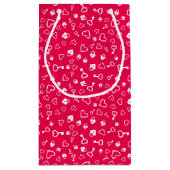 White Lock en Key Hearts Patterned Gift Bag Klein Cadeauzakje (Achterkant)