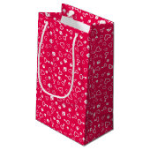 White Lock en Key Hearts Patterned Gift Bag Klein Cadeauzakje (Achterkant Gekanteld)