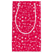 White Lock en Key Hearts Patterned Gift Bag Klein Cadeauzakje (Voorkant)