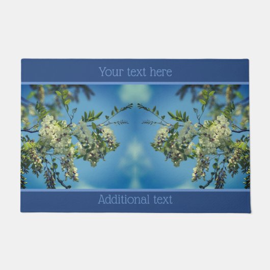 White Locust Flower Blossom Personalized Deurmat (Voorkant)