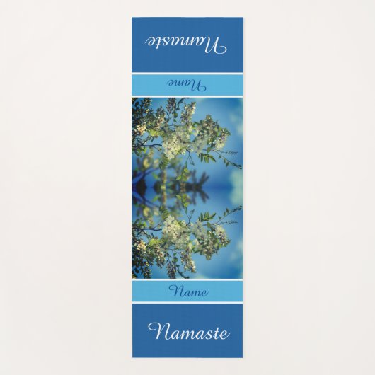 White Locust Flower Blossom Personalized Yogamat (Voorkant)