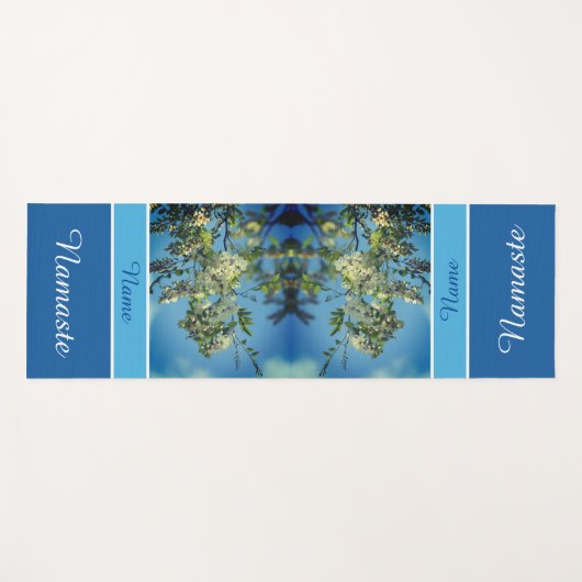 White Locust Flower Blossom Personalized Yogamat (Voorkant (horizontaal))