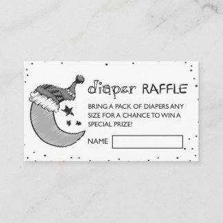 White Loed to the Moon and Back Diaper Raffle Visitekaartje