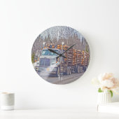White Logging Truck Lumber Mill Delivery Art Grote Klok (Huis)
