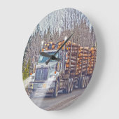 White Logging Truck Lumber Mill Delivery Art Grote Klok (Hoek)