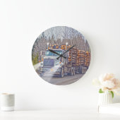 White Logging Truck Lumber Mill Delivery Art Grote Klok (Huis)