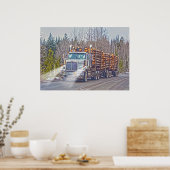 White Logging Truck — Truck and Highway Art Poster (Keuken)