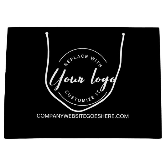 White logo en website Custom Business Groot Cadeauzakje (Voorkant)