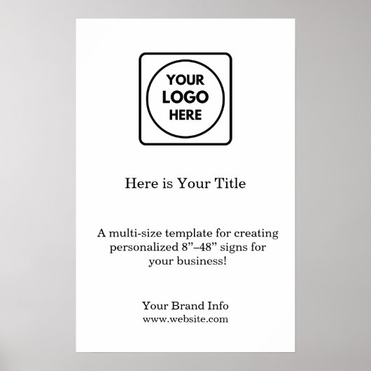 White Logo | Minimalist Modern Business Branding Poster (Voorkant)