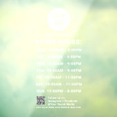 White Logo Zakelijke Openingstijden QR Code Social Raamsticker (Vel 3)