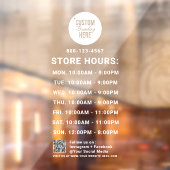 White Logo Zakelijke Openingstijden QR Code Social Raamsticker (Vel 2)