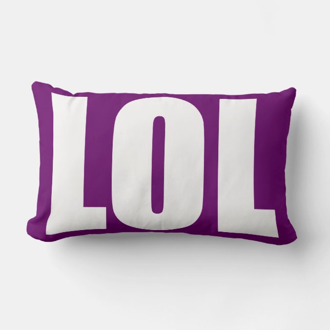 White LOL on Violet Pillow Kussen (Voorkant)