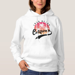 White Long Beach Retro Women's Hoodie