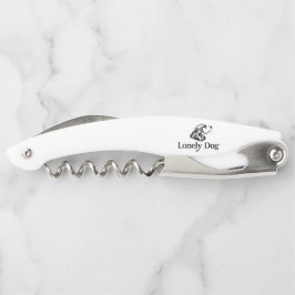 White Long Dog Cork Screw Kurkentrekker