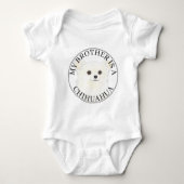 White Long Haired Chihuahua Dog Big Brother Romper (Voorkant)