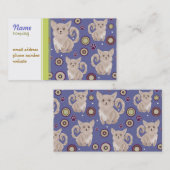 White Longhaire Chihuahua Pattern Visitekaartje (Voorkant / Achterkant)