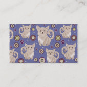 White Longhaire Chihuahua Pattern Visitekaartje (Achterkant)