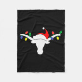 White Longhorn Christmas Lights Santa Hat Horn Ant Fleece Deken (Voorkant)