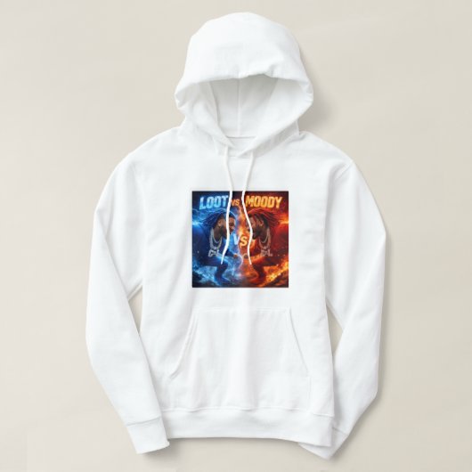 White Loot Vs Moody Hoodie For Men (Design voorkant)