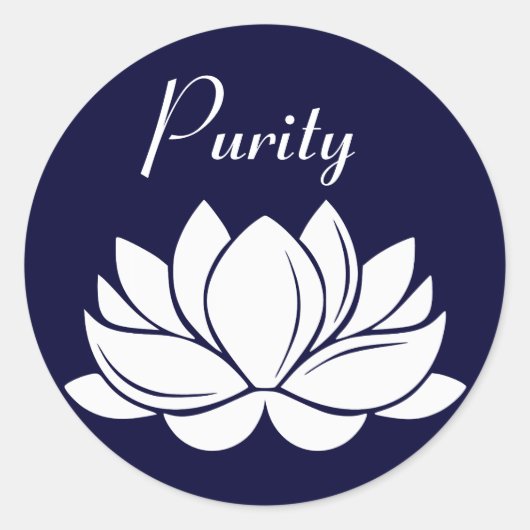 White Lotus Blossom PZuiverheid Ronde Sticker (Voorkant)