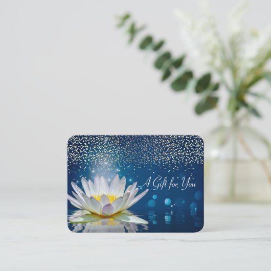 White Lotus, Confetti, Spa, Massage Kortingskaartje (Staand voorkant)