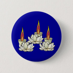 White Lotus & Deepas Ronde Button 5,7 Cm