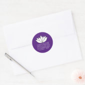 White Lotus Flower and Buddha Quote Ronde Sticker (Envelop)