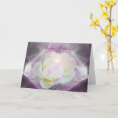 White lotus flower blije verjaardag kaart (Gele Bloem)