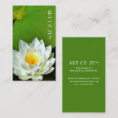 White Lotus Flower foto Bright Green Visitekaartje (Voorkant / Achterkant)