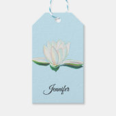 White Lotus Flower Illustralized Cadeaulabel (Voorkant)