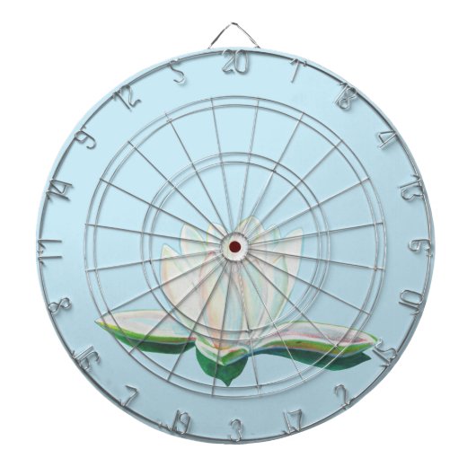 White Lotus Flower Illustration Dartbord (Voorkant)