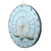 White Lotus Flower Illustration Dartbord (Voorkant Rechts)