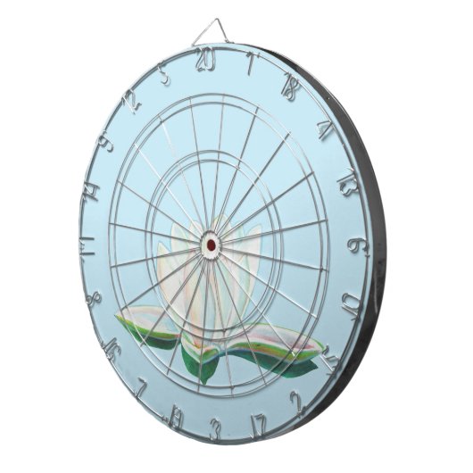 White Lotus Flower Illustration Dartbord (Voorkant Rechts)