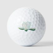White Lotus Flower Illustration Golfballen (Voorkant)